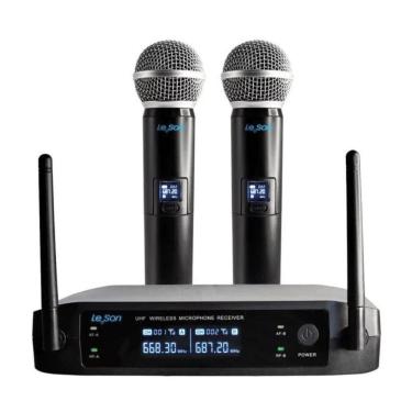 Imagem de Microfone Sem Fio Leson Ls902 Digital - 02 Microfones