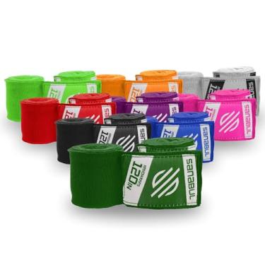 Imagem de Sanabul Envoltórios elásticos de mão de boxe de 304,8 cm para luvas de boxe para homens, mulheres e crianças Muay Thai MMA - Verde floresta, 304,8 cm