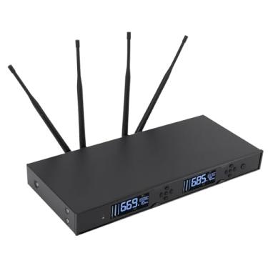 Imagem de Microfone Dinâmico Sem Fio, Conjunto de Microfones Duplos para karaokê, Hospedagem, Performances de Palco, Corpo de Liga de Alumínio Com Bateria de 2200mAh, 2 Microfones para