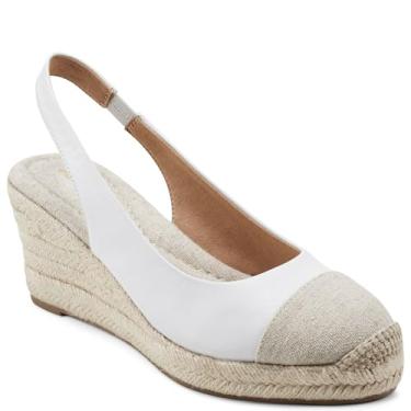 Imagem de Easy Spirit Sandália Anabela Margie Espadrille Feminina, Branco, 8