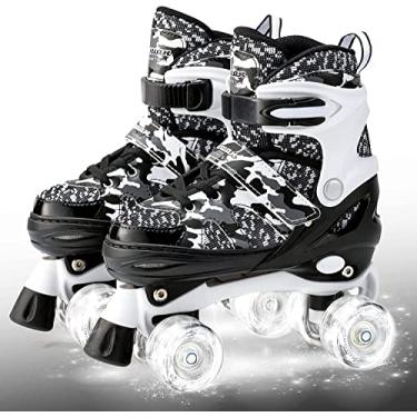 Imagem de Patins para meninas e meninos de 8 a 12 anos, ajustáveis, crianças, jovens, adolescentes, patins