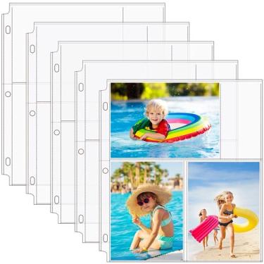 Imagem de MaxGear Capas para fotos para fichário de 3 anéis pacote com 60 - (4 x 6, para 360 fotos), páginas de refil de álbum de fotos de arquivo, páginas de fotos, protetor de páginas, 21 x 28 cm, cada página contém seis fotos 4 x 6