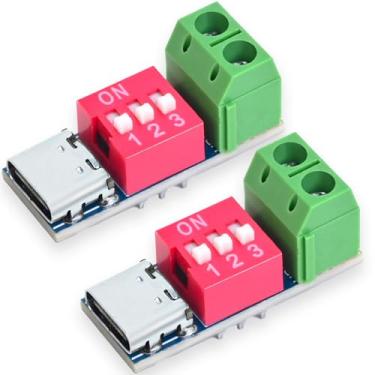 Imagem de Seloky 6 peças USB-C PD/QC módulo de gatilho de carga rápida e placa de chamariz - Conversor de impulso ajustável de porta dupla (saída 5/9/12/20V) com terminais de parafuso, solução de carregamento