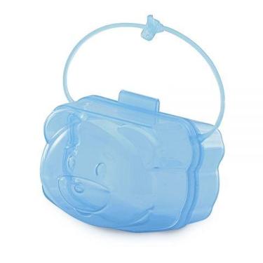 Imagem de Porta Chupeta Ursinho Azul Translucido Adoleta 0865-95