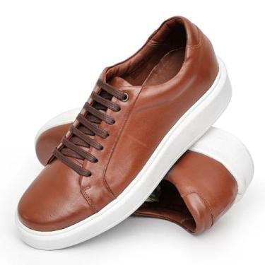 Imagem de Tênis Masculino Couro Confort Sneaker Casual Premium - Mr Light, Casto