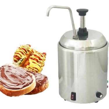 Imagem de Máquina De Dispensador De Queijo Aquecedor 2.5l Dispensador De Alimentos Para Molho De Chocolate Quente Com Bomba De Aço Inoxidável