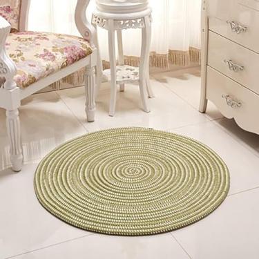 Imagem de Tinha Tapete Trançado Roud Ao Ar Livre Idoor Livig Quarto Estudo Cadeira De Computador Comida Tinha Tecido Reversível C Elevadores Cesta Cadeira Giratória Almofada, D, Diameter: 120cm