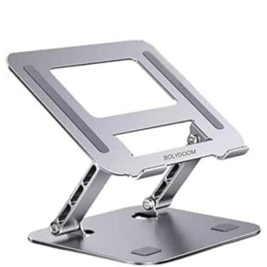 Imagem de Suporte de Notebook Laptop Alumínio Ajustável - Suporte Ajustável Tablet Ergonômico Com Ventilação e Design Antiderrapante Compatível com MacBook Pro Air Compatível Notebooks e tablets