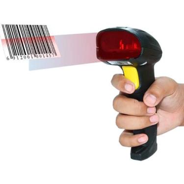 Imagem de Leitor Scanner De Códigos De Barras Sem Fio LASER Wireless USB Alta Pr