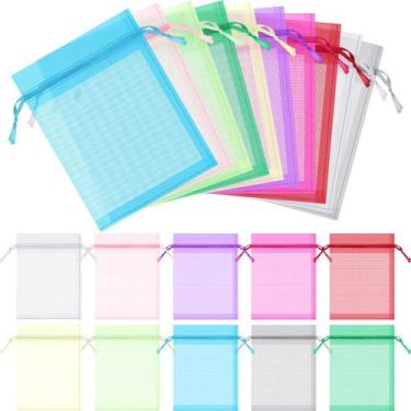 Imagem de Sacos de organza Woanger 500 unidades a granel 8 x 10 cm para joias