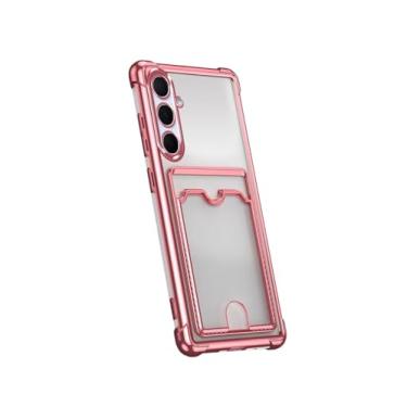 Imagem de Danglyld Capa de cartão transparente para Galaxy A54 5G, capa carteira transparente de ajuste fino com compartimento para cartão de crédito, bolso para cartão de crédito, capa protetora à prova de