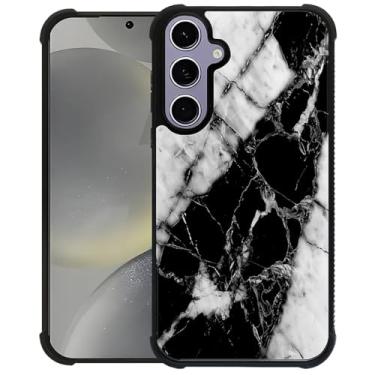 Imagem de WANKBLC Compatível com Samsung Galaxy S24 S25, proteção à prova de choque para homens mulheres antiderrapante para Samsung Galaxy S24 S25 Crazy Pattern Marble Stone Art Preto Branco