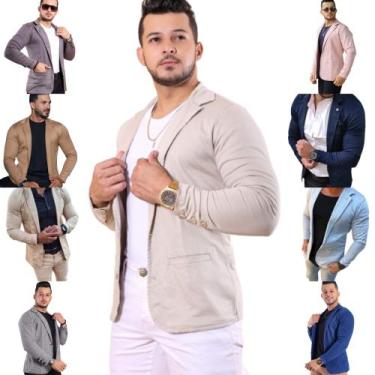 Imagem de Blazer Masculino Esporte Fino Slim Fit com Elastano - Debatt, Areia, X