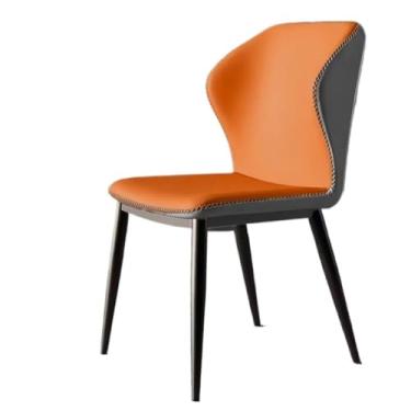 Imagem de Cadeira de jantar estofada com design ergonômico - uso doméstico e comercial (laranja + cinza)