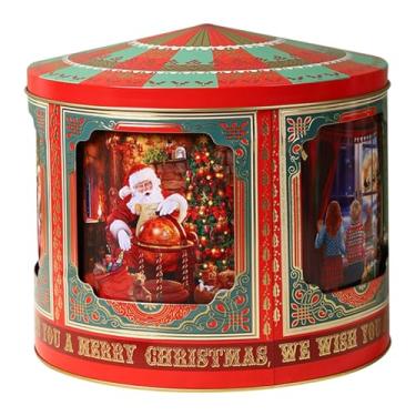 Imagem de MotiveTech Caixa de armazenamento de música de Natal Caixa de música decorativa, criativa, organizadora de armazenamento de doces, Casa de Natal