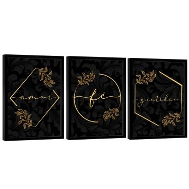 Imagem de Quadro Decorativo Trio Gratidão, Fé e Amor