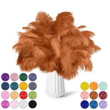 Imagem de Feathers NEWONG Brown Ostrich 30 unidades naturais de 28 a 35 cm para 
