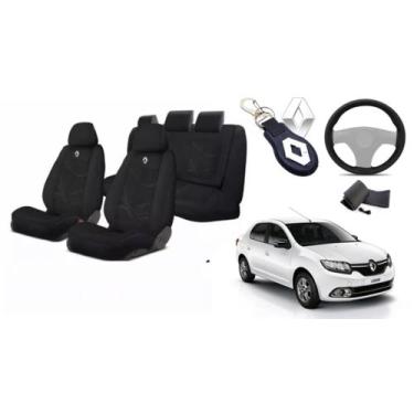 Imagem de Kit Personalizado Alto Padrão Tecido Logan 2008-2017 + Volante + Chave