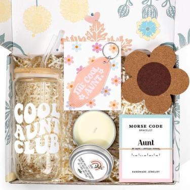 Imagem de Conjunto de presente Frerdui Cool Aunt 16 oz de vidro e pulseira