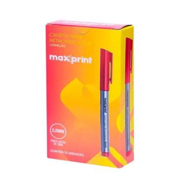 Imagem de Caneta Para Retroprojetor Maxprint Caixa Com 12 Ponta 2,0mm, VERMELHA