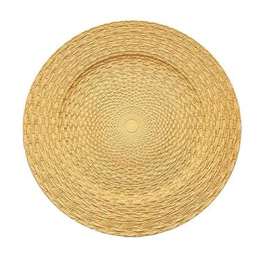 Imagem de Mimo Style Sousplat Rope Dourado - Produzido em Plástico Com Boa Estabilidade Térmica e Excelente Qualidade; Moderno e Versátil, Elegante e Charmoso Ideal Para Mesa Posta Em Buffets Eventos e Ocasiões