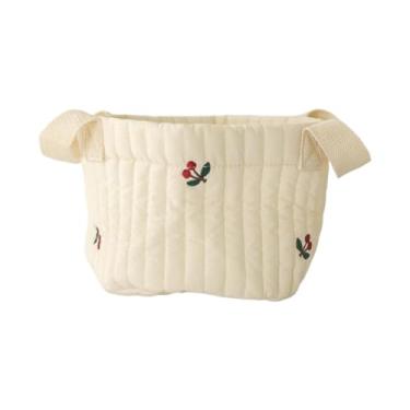 Imagem de harayaa Cesta de fraldas para bebê, organizador de fraldas, presente vazio para chá de bebê, cesta de armazenamento multiuso, caixa de armazenamento para, Cereja Pequena