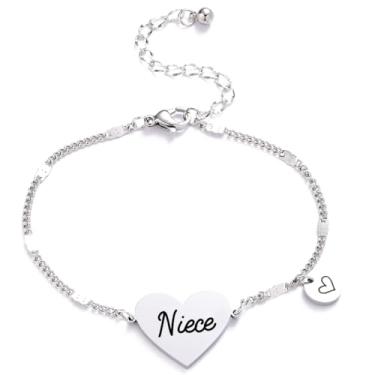 Imagem de Beeshion Pulseira inspiradora para presente de aniversário e dia das mães para mãe, filha, tia, sobrinha, neta, irmã, Medium, Aço inoxidável, Sem Pedra Preciosa