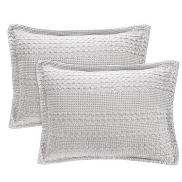Imagem de Pillow Shams PHF Ruffle Waffle 100% algodão, pacote padrão com 2 unida