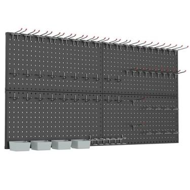 Imagem de Kit Pegboard WALMANN Metal com acessórios para parede de garagem