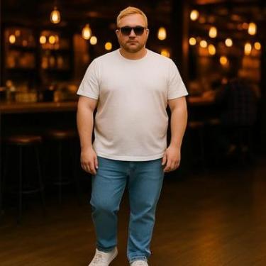 Imagem de Calça Jeans Masculina Plus Size Grande Tamanho 44 46 48 Básica Reforçada 1093-Masculino