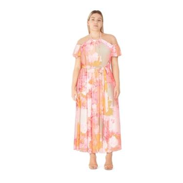 Imagem de City Chic Vestido feminino plus size - estampa Kerri Maxi, Estampa rosa, 48