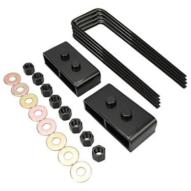 Imagem de IRONTEK 1.5 "Kit de Bloco de Elevador de Nivelamento Traseiro Apto 2004-2019 para Ford F150 2Wd 4Wd Eixo de Mola de Folha Quadrada U Parafusos Conjunto Elevador 1.5 Polegada
