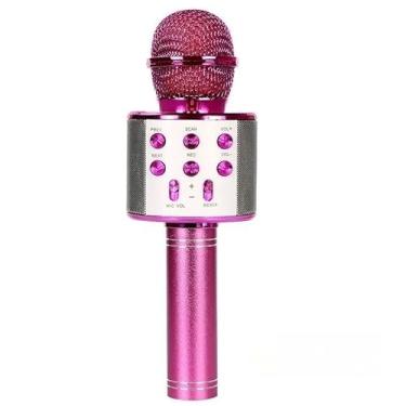 Imagem de Microfone Karaokê Bluetooth Efeito Voz Modo Gravação Função Selfie (PINK)