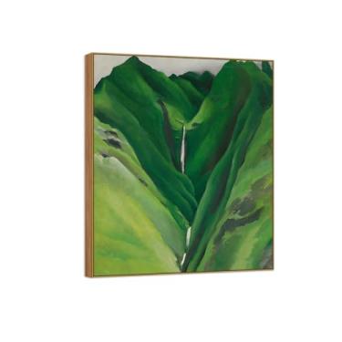 Imagem de Georgia O'Keeffe Famosas Impressões em tela de arte de parede prontas para pendurar - Cachoeira nº 2 - Pintura de moldura de madeira para decoração de sala de estar 30 x 35 cm 12 x 13 pol