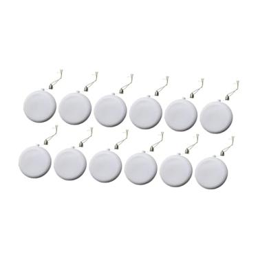 Imagem de Generic 12 enfeites de Natal em formato de bola branca para pendurar na árvore de Natal, ideais para lojas, casamentos e outras celebrações.