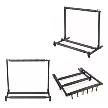 Imagem de Suporte para 5 Violões no Chão, Organizador Rack para Guitarra, Viola e Baixo - Economiza Espaço