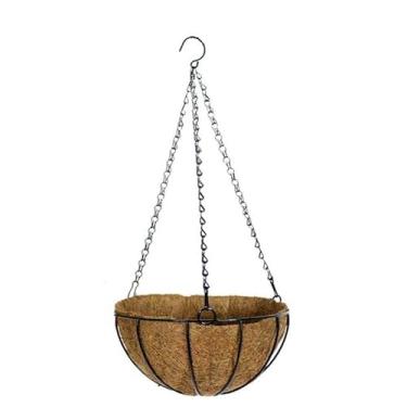 Imagem de Vaso Pendurar Com Pendente De Ferro Decoração Fibra Coco 25cm Vaso Para Colocar Plantinhas, Suculentas e Jardim Vertical - Ideal para Varanda, Sala e Decoração de Ambientes
