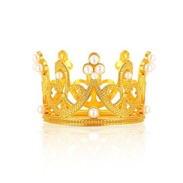 Imagem de 1 peça de topo de bolo de coroa mini coroa dourada para decoração de festa de aniversário chá de bebê