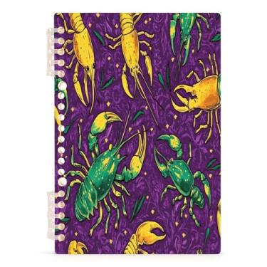 Imagem de Burbuja Caderno de lagosta de carnaval, papel pautado universitário A5 com 60 folhas, fichário para escritório, 1 pacote