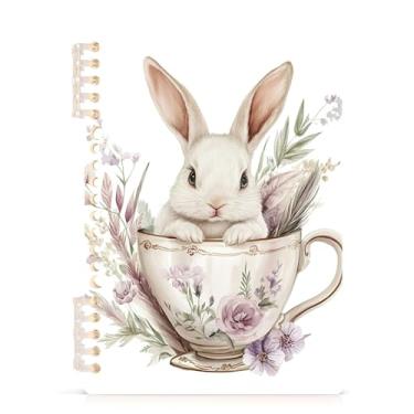 Imagem de Burbuja Caderno Bunny in Teacup, papel pautado universitário A5 com 60 folhas, fichário para escritório, 1 pacote