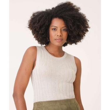 Imagem de Blusa Regata Feminina Tricô Lurex Marisa-16369, Off white, GG