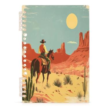 Imagem de Burbuja Caderno Western Cowboy, papel pautado universitário A5 com 60 folhas, fichário para escritório, 1 pacote