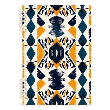 Imagem de Burbuja Caderno étnico tribal, papel pautado universitário A5 com 60 folhas, fichário para escritório, 1 pacote