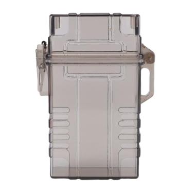 Imagem de AYNEFY Canoagem Caiaque Caixa de crachá de Identificação Transparente Tubo de Armazenamento de Plástico Esportes Aquáticos Ao Ar Livre À Prova de água Mini Recipientes Herméticos Caixa de (Preto)