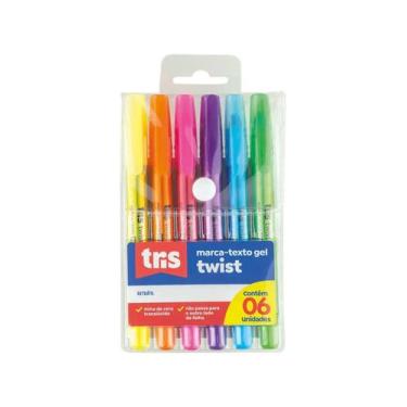 Imagem de Marca-Texto Gel Retrátil Twist Colorida com 6 Unidades - Tris