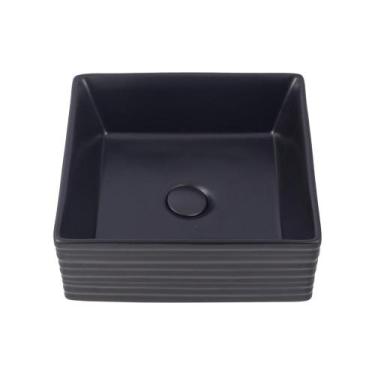 Imagem de Cuba De Apoio Para Banheiro Quadrada Slim Louça Cerâmica 38 cm Larimar
