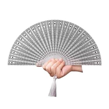 Imagem de Ventilador dobrável, ventilador portátil de metal completo, ventilador dobrável de aço inoxidável, portátil para fitness, todo o metal leve, ventilador de Kung Fu estilo chinês com janela quebrada