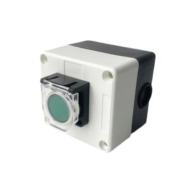 Imagem de SAAWEE Interruptor de botão de pressão momentâneo DIY Green Reset de 22 mm com tampa de plástico 1P 5A caixa de controle de partida de elevador IP65 à prova d'água