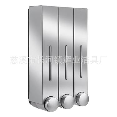 Imagem de Dispenser de Sabão Manual Hotel Pressão Simples Três - Shampoo Mão Parede-Montado para Chuveiro 6028