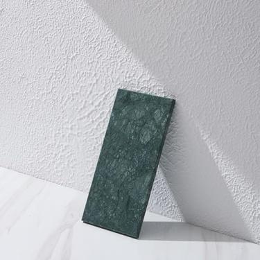 Imagem de Placa de mármore natural, bandejas de banheiro, bandeja de perfume, placa de vela de joias (verde, 25 x 12 cm)